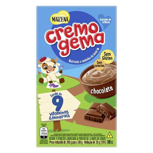 Mingau Chocolate Maizena Cremogema Caixa 180g