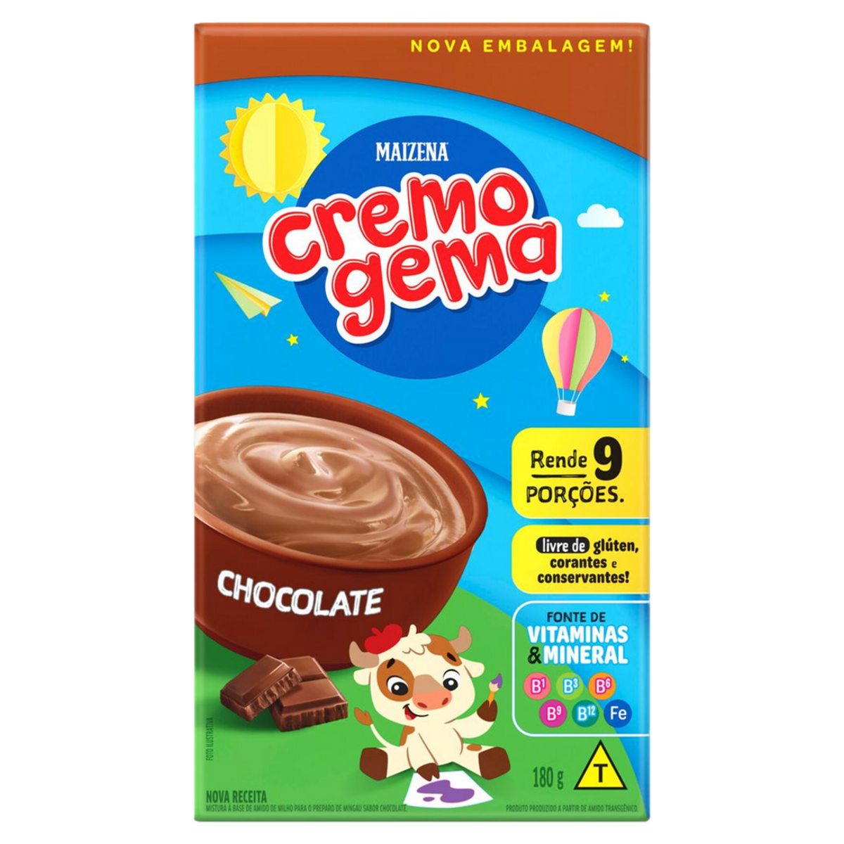 Mingau Chocolate Maizena Cremogema Caixa 180g