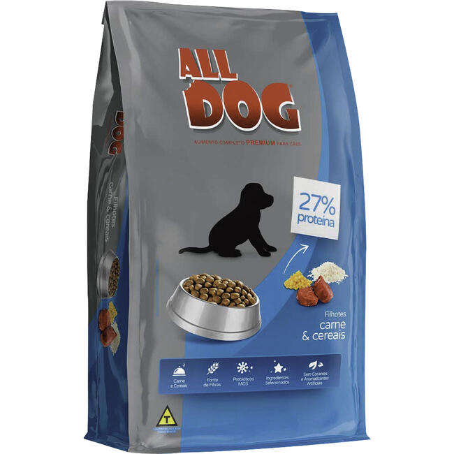 Alimento para Cães All Dog Filhotes Carne e Cereais 1kg
