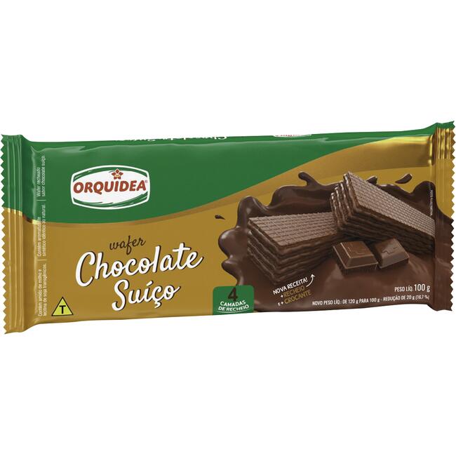 Biscoito Wafer Orquídea Chocolate Suíço 100g
