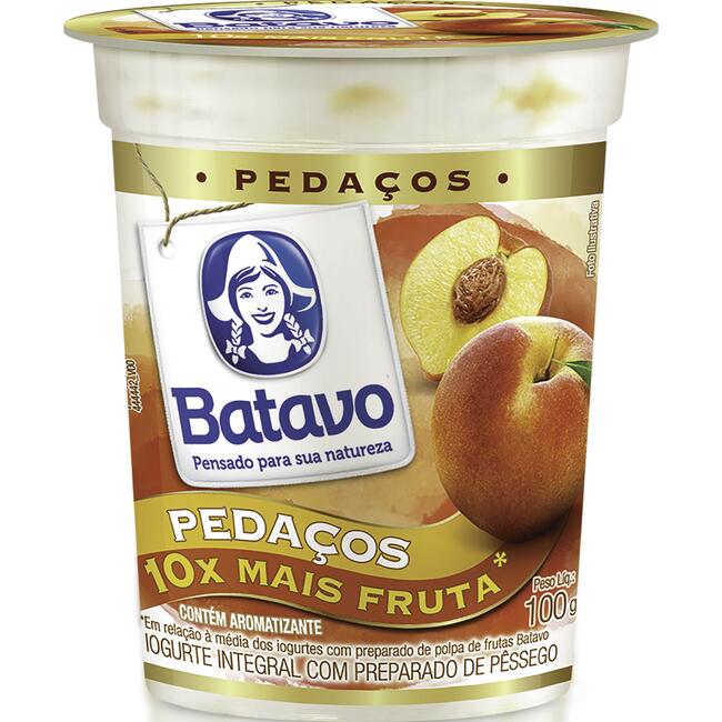 Iogurte com Pedaços de Fruta Batavo Pêssego 100g