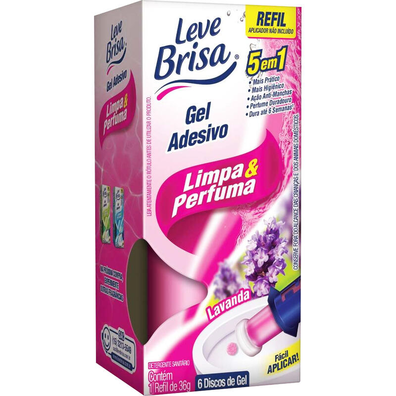 Desodorizador Adesivo em Gel Leve Brisa Lavanda 36g