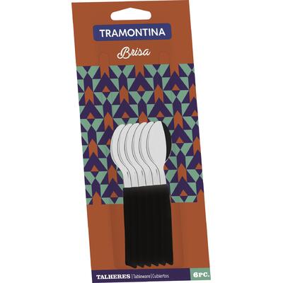 Colher de Chá Brisa Tramontina Preto 6 un