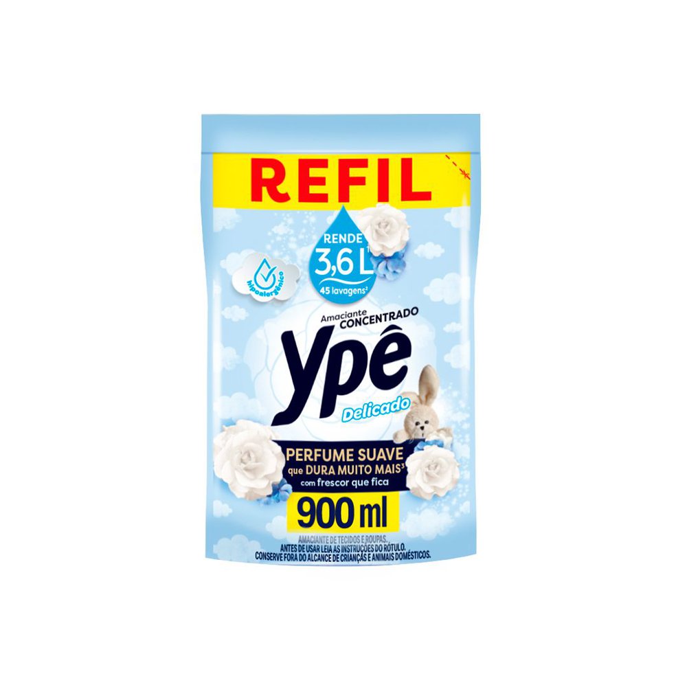Amaciante Concentrado Ypê Delicado Refil 900ml