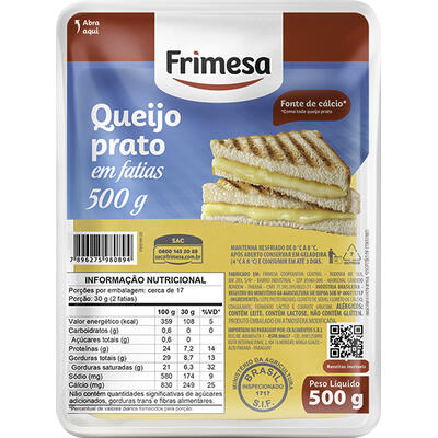 Queijo Prato Frimesa Fatiado 500g
