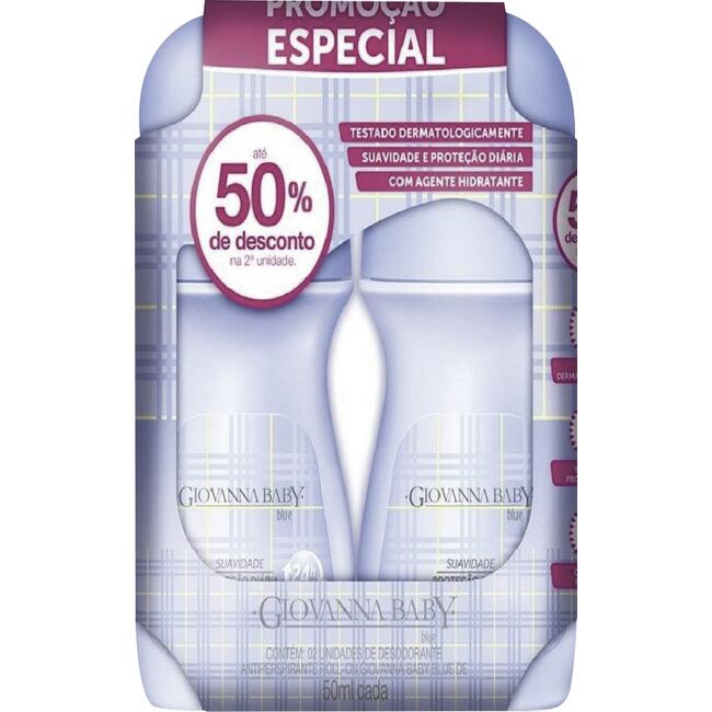 Kit Desodorante Roll-On Giovanna Baby Blue - 50ml 2 un