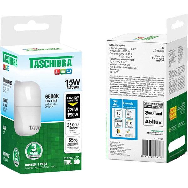 Lâmpada Led Taschibra Tkl 90/15w E27