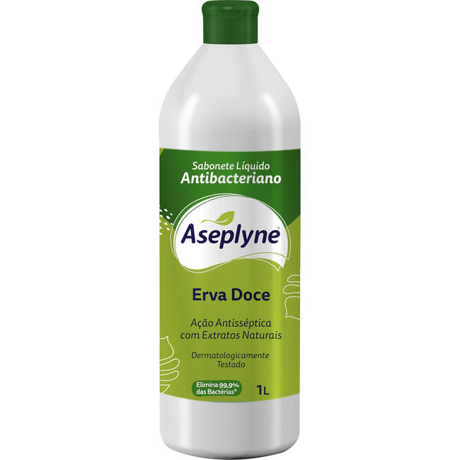 Sabonete Líquido Antibacteriano Aseplyne Erva Doce 1L