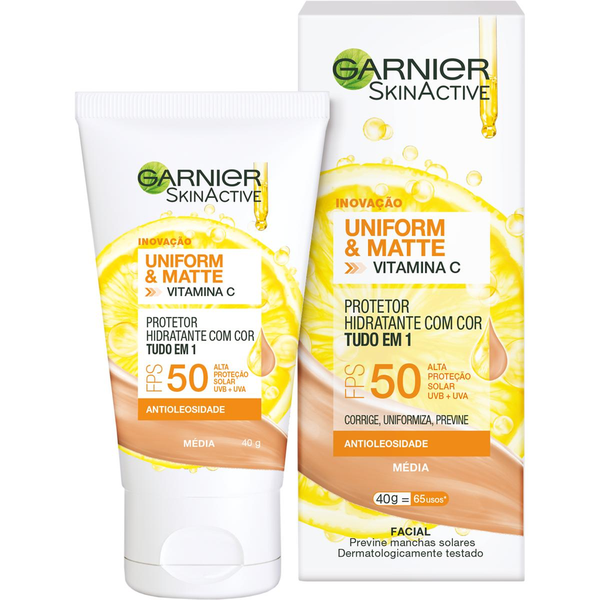 Creme Hidratante Garnier 40g - FPS 50 - Média - 12h