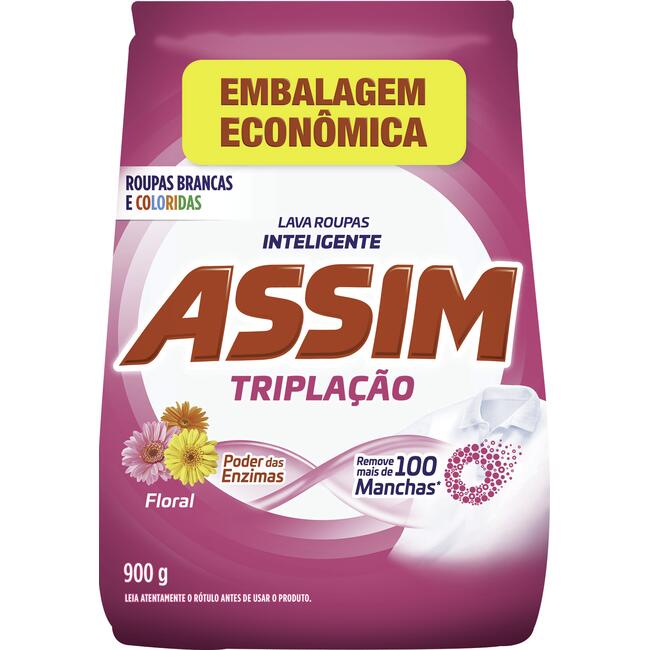 Detergente em Pó Triplação Assim Floral 900g