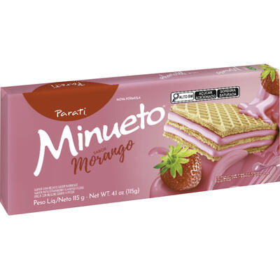 Biscoito Wafer Minueto Morango 115g