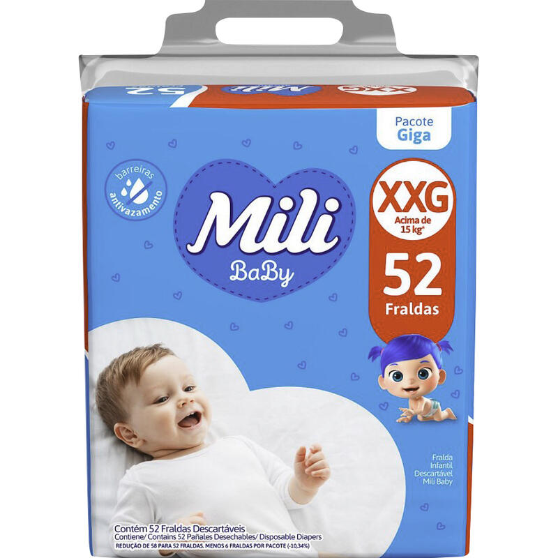 Fralda Descartável Mili Baby Giga XXG 52 un
