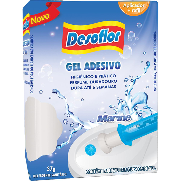 Desodorizador Gel Adesivo Desoflor 37g - Marine - Com Aplicador