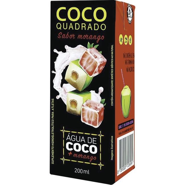 Água de Coco Quadrado Morango 200ml