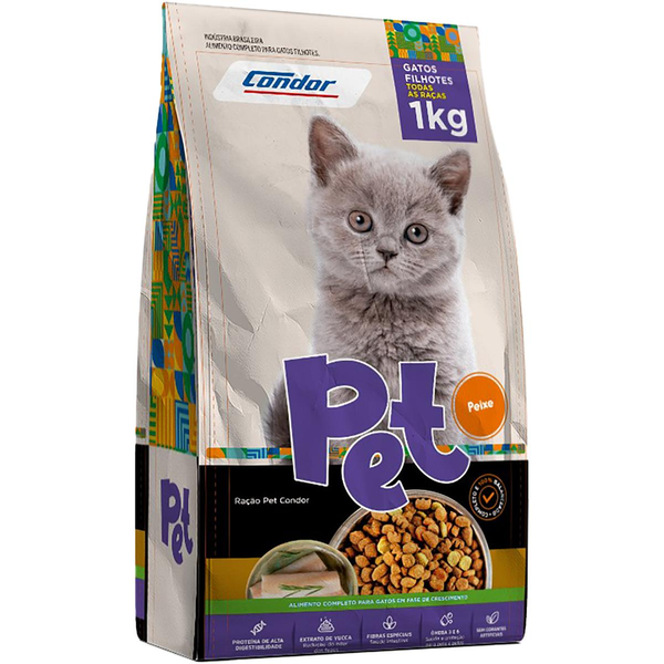 Ração para Gatos Condor Pet 1kg - Filhote - Peixe