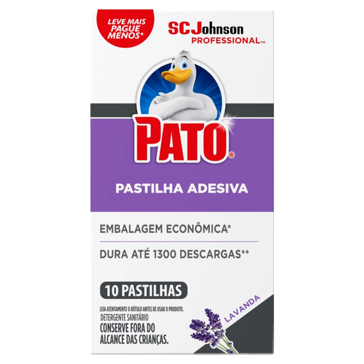 Detergente Sanitário Pastilha Adesiva Lavanda Pato Professional 10 Unidades Embalagem Econômica Leve Mais Pague Menos