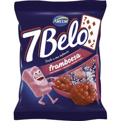 Bala Arcor 100g - 7 Belo - Framboesa