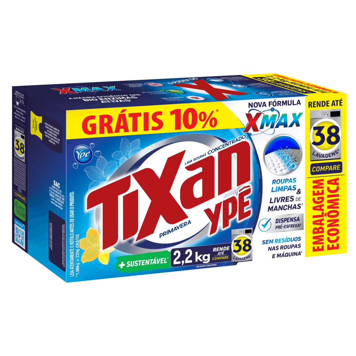 Lava Roupas em Pó Tixan Ypê Primavera 2,2Kg