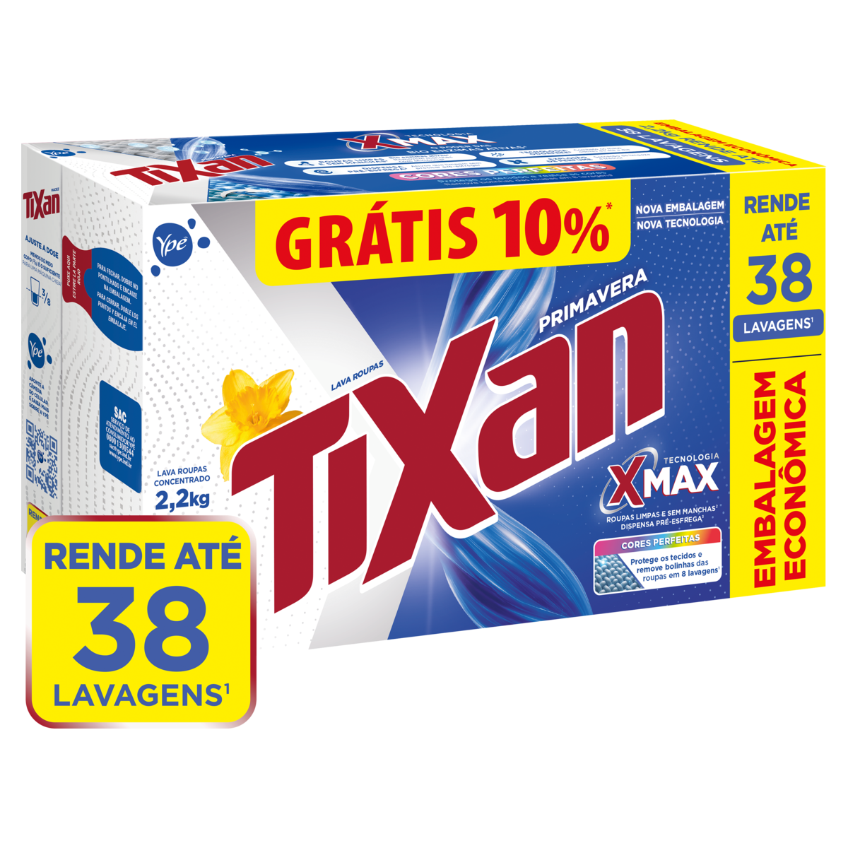 Lava Roupas em Pó Tixan Ypê Primavera 2,2Kg
