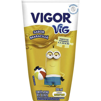 Refresco Adoçado Maracujá Minions Vigor Vig Caixa 200ml