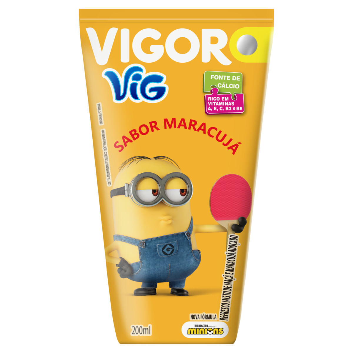 Refresco Adoçado Maracujá Minions Vigor Vig Caixa 200ml