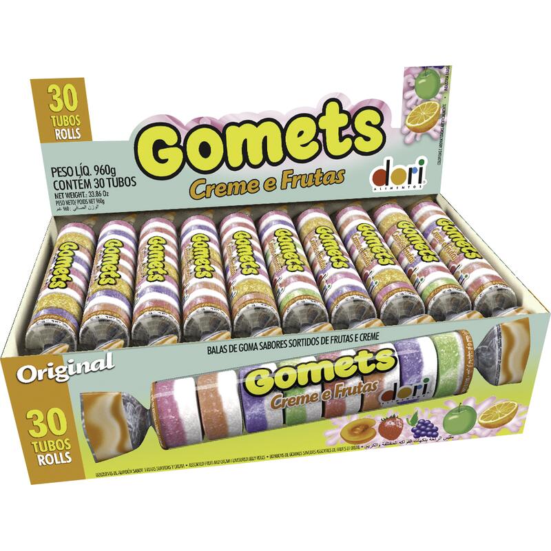 Bala de Goma Dori Tubo Creme de Frutas 30 un