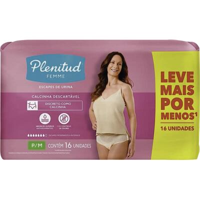Roupa íntima Descartável Plenitud Femme P/m Com 16 Unidades Leve Mais Por Menos