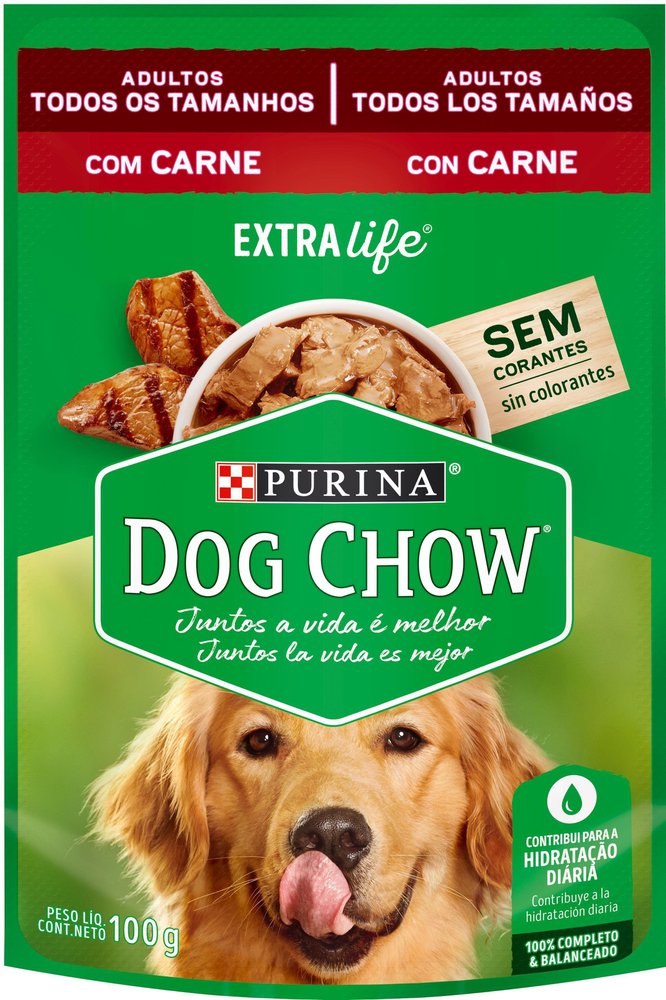 Ração Úmida Purina Dog Chow para Cães Adultos sabor Carne 100g