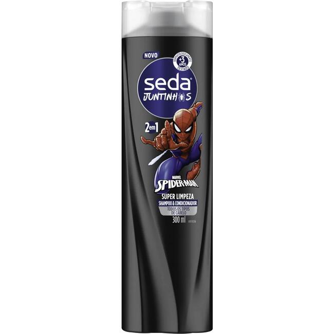 Shampoo Infantil Spider-Man Seda 2 em 1 Super Limpeza 300ml