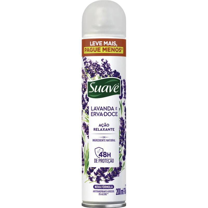 Antitranspirante Aerossol Lavanda e Erva-Doce Suave 200ml Spray Leve Mais Pague Menos