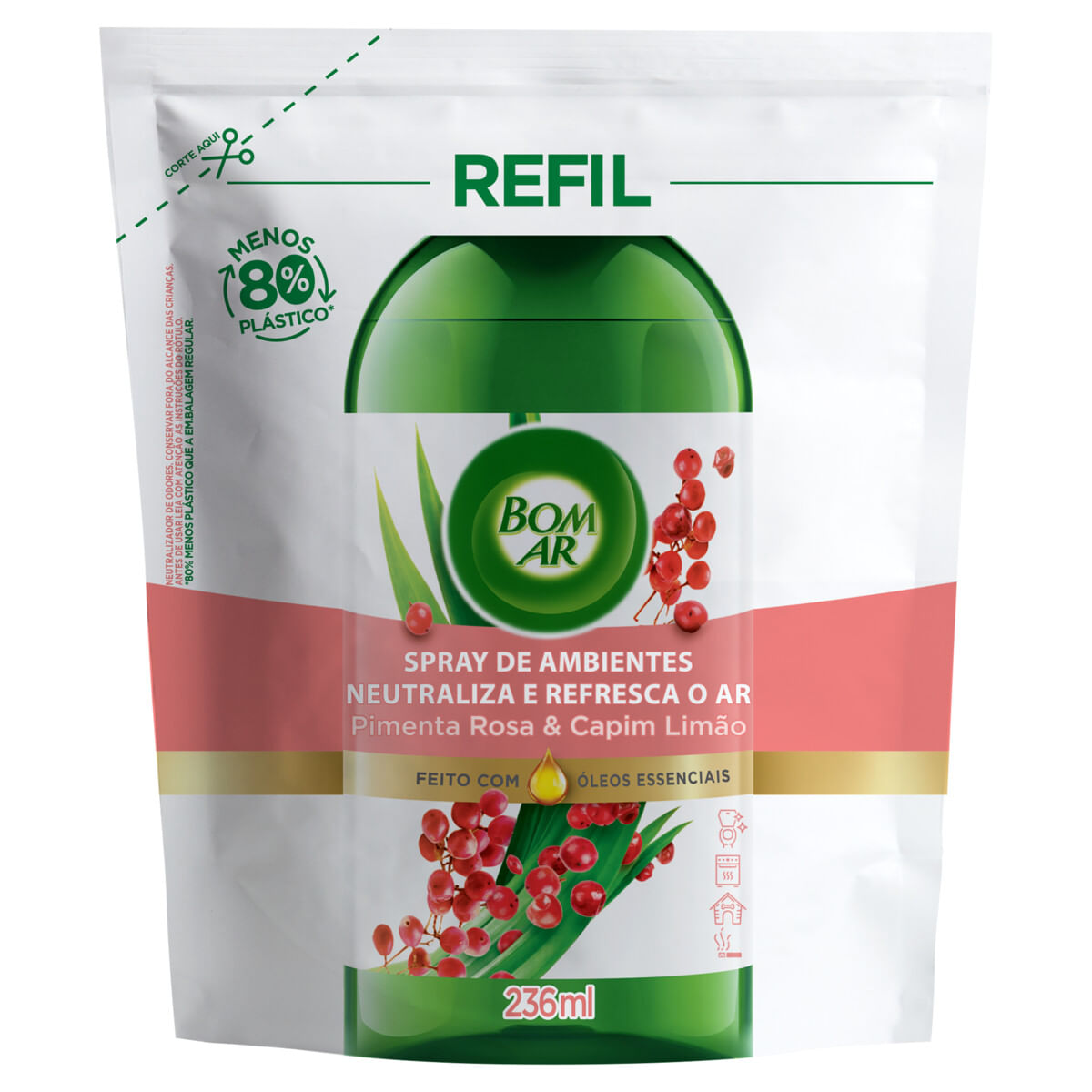 Desodorizador BOM AR Refil De Ambientes Pimenta 236ml
