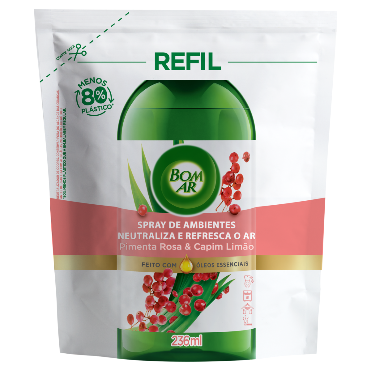 Desodorizador BOM AR Refil De Ambientes Pimenta 236ml