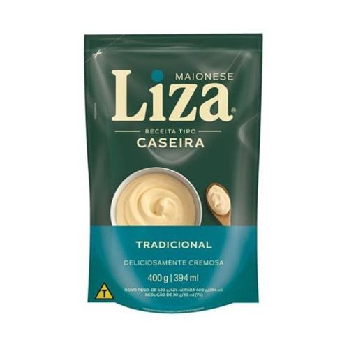 Maionese Liza 400g - Caseira - Tradicional - Sachê