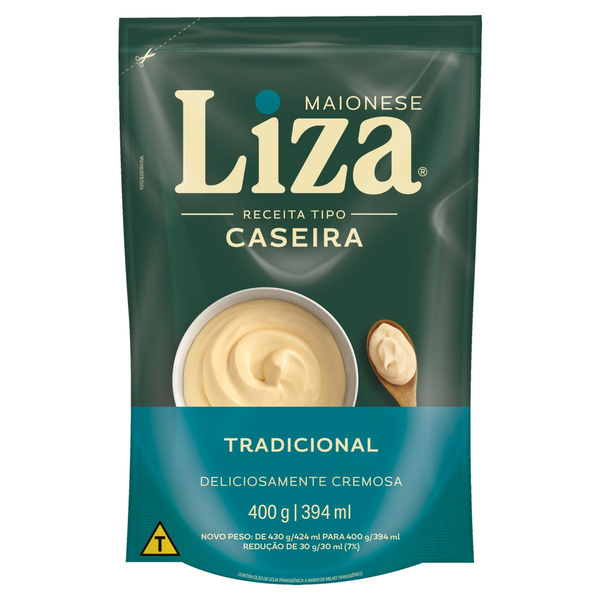 Maionese Liza 400g - Caseira - Tradicional - Sachê
