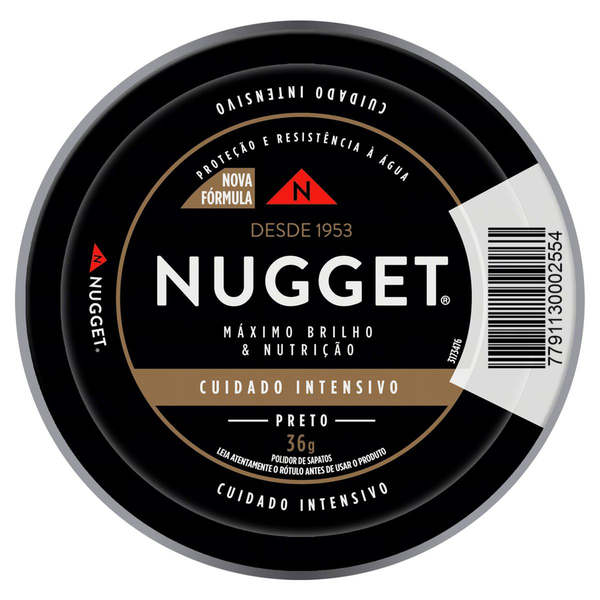 Graxa para Sapato em Pasta Preta Nugget Lata 36g