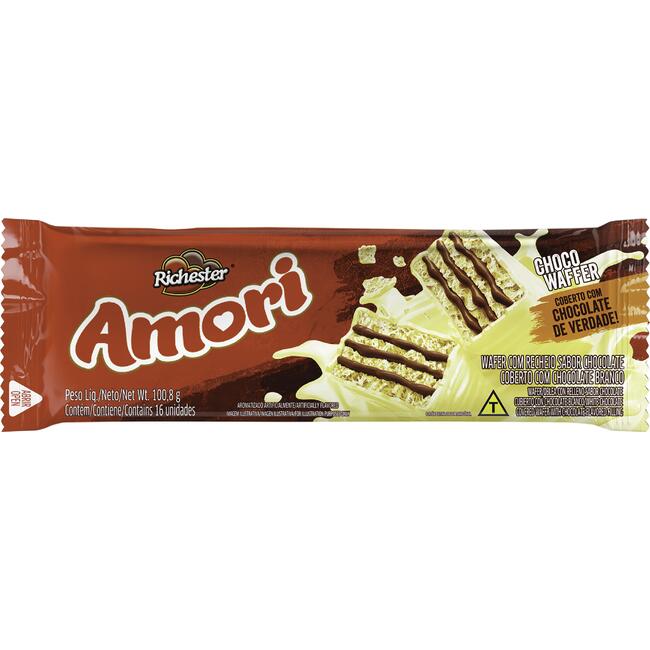 Biscoito Chocowaffer Richester Chocolate Branco 100,8g
