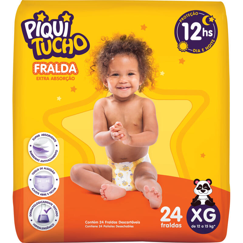 Fralda Descartável Piquitucho Mega XG 24 un