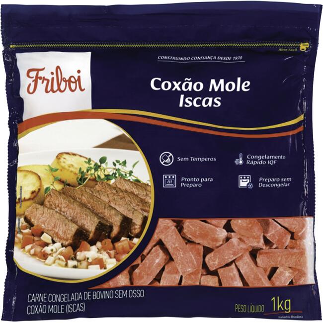 Carne Bovina Coxão Mole IQF Friboi Bife 1kg