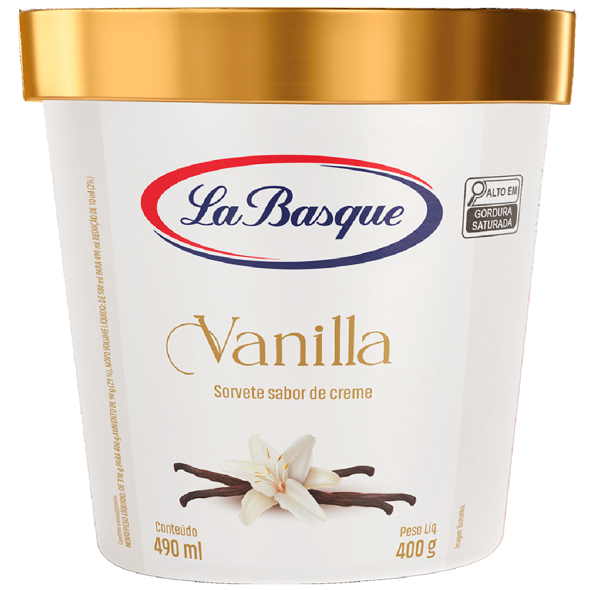 Sorvete Vanilla Creme La Basque Premium Ice Cream Pote 490ml