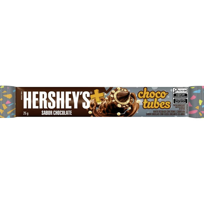 Rolinhos de Wafer Chocolate Hersheys Mais Chocotubes Pacote 25g