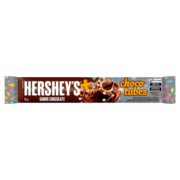 Rolinhos de Wafer Chocolate Hersheys Mais Chocotubes Pacote 25g