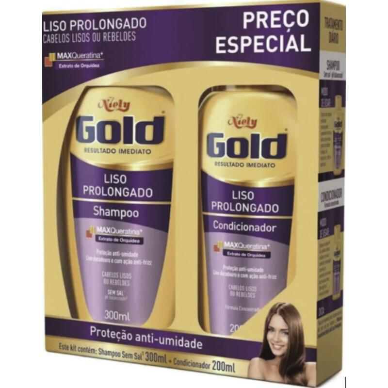 Kit Niely Shampoo 300ml+Cond 200ml Liso Prolon