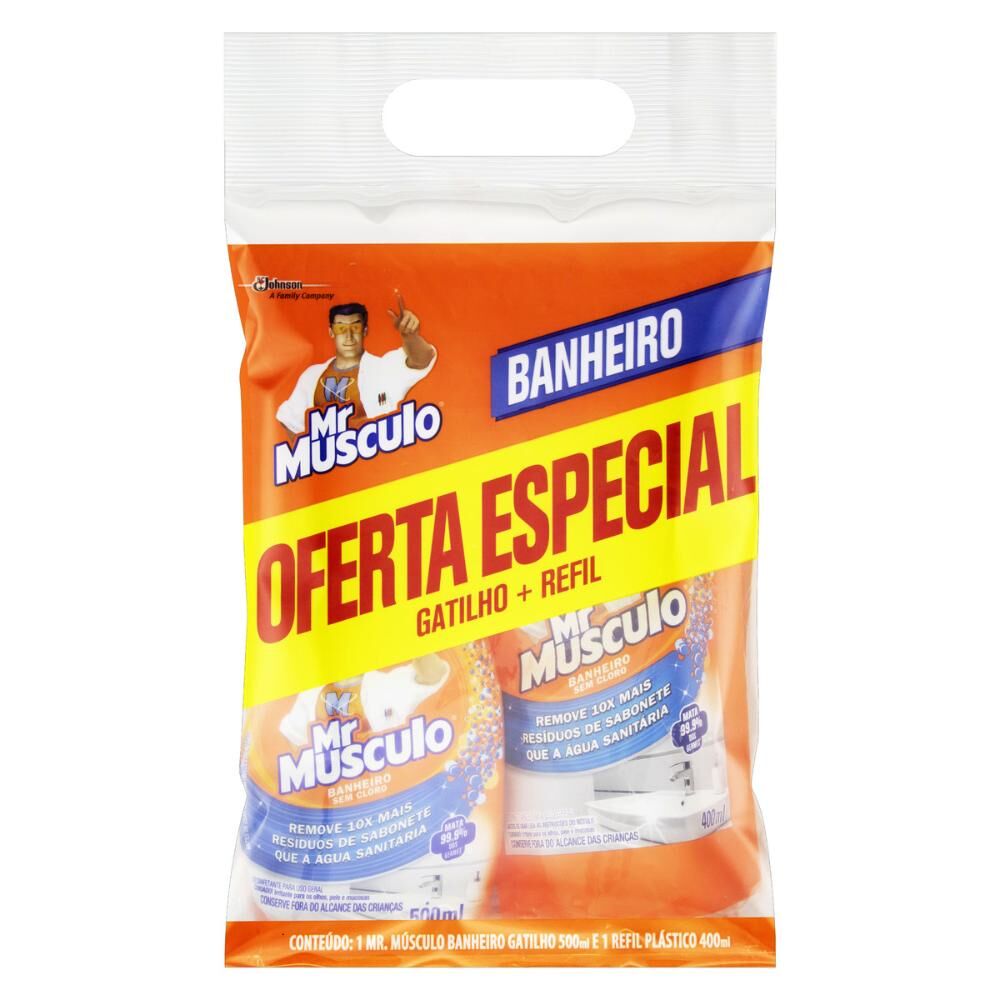 Limpador MR MÚSCULO Banheiro 500ml + Refil 400ml Oferta Especial