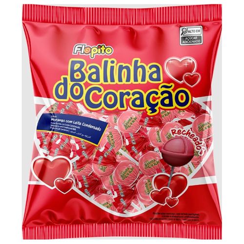 Pirulito Florestal Flopito Balinha Do Coração Morango 500g
