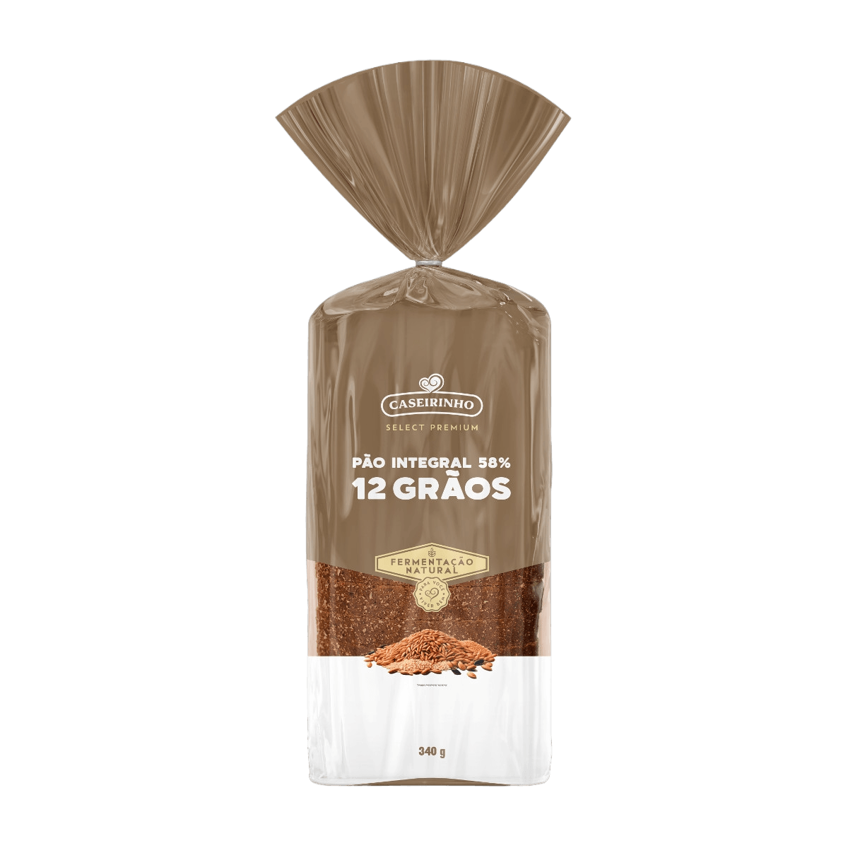 Pão CASEIRINHO Select Premium Integral 58% 12 Grãos 340g