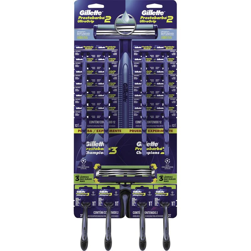 Aparelho Gillette Prestobarba2 Ultra 24un+Prestobarba3 4un