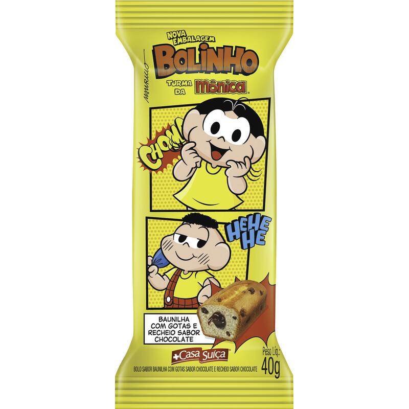 Bolinho Turma Da Mônica Casa Suica Bauninha Com Gotas De Chocolate 40g