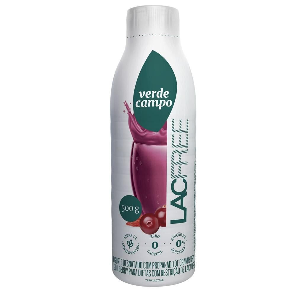 Iogurte VERDE CAMPO Goji Berry e Cranberry sem Lactose 500g