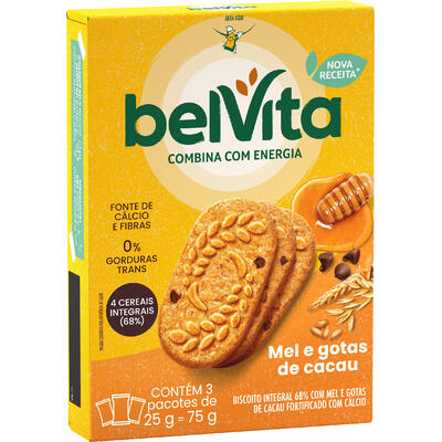 Biscoito BelVita Mel E Cacau Multipack 75g com 3 Unidades de 25g