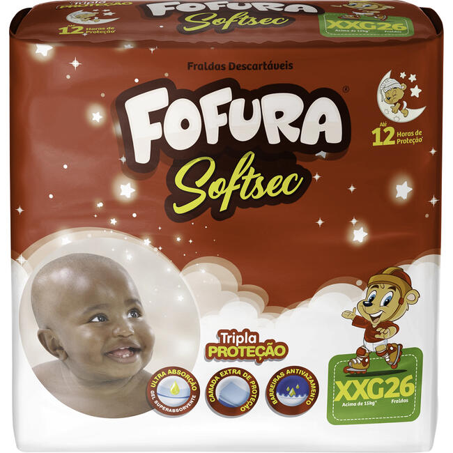 Fralda Descartável Fofura Baby Softsec Mega XXG 26 un